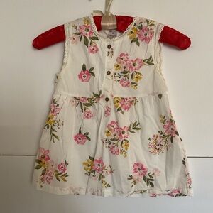 Carter's White Dress with Pink and Yellow Floral Pattern